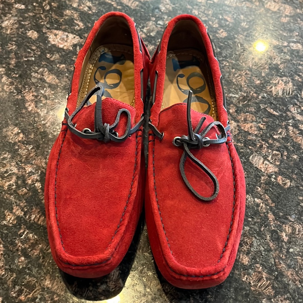 1901 Driving Loafers Red Suede